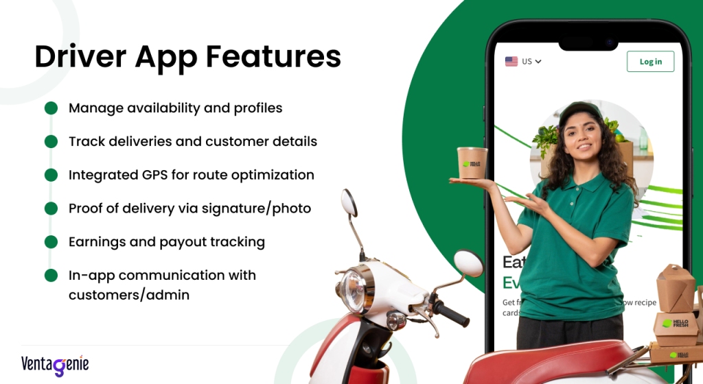 Hellofresh like ap driver app features