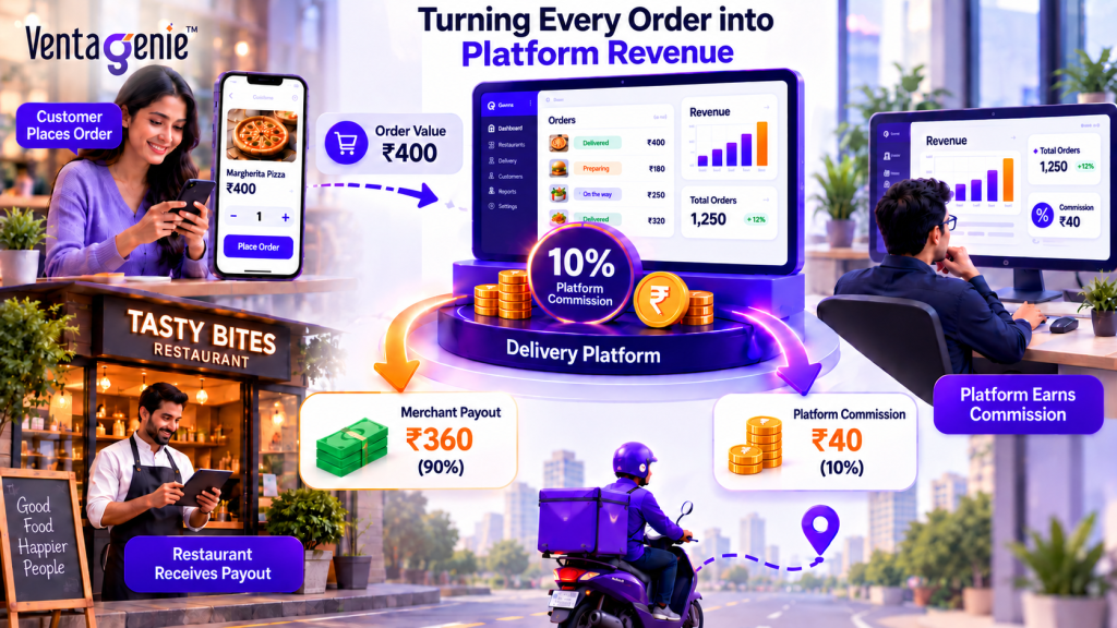Turning every order into platform revenue through a delivery platform’s commission model.